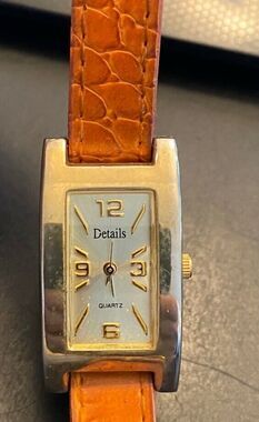 Women's 20mm Details Watch, Gold Tone with Tan Band, New Battery